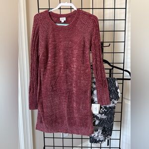 LuLaRoe Burgundy Long Sleeve Dress